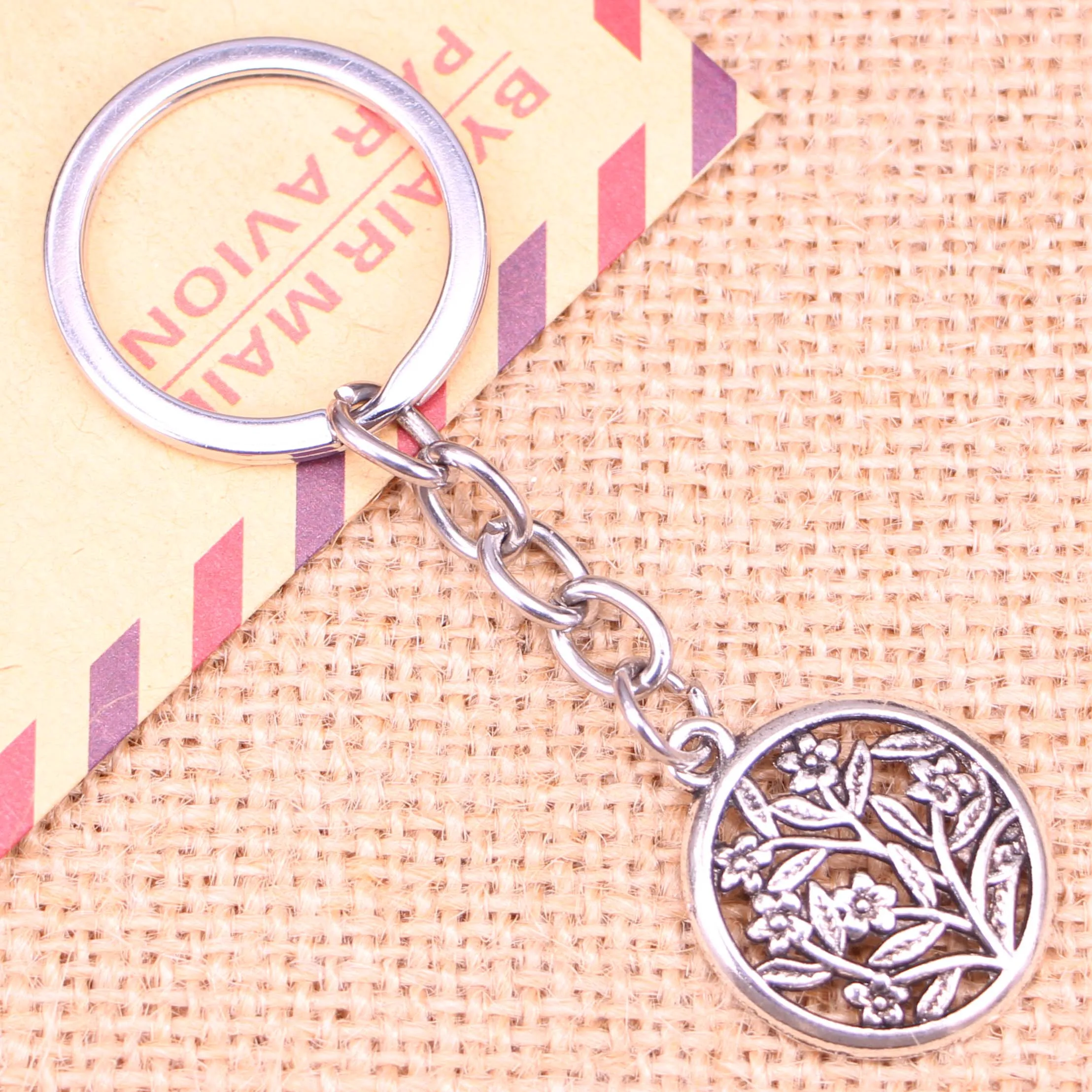 

Новинка, модный брелок для ключей 20 шт., круглые подвески в виде цветка 23 мм, мужская бижутерия «сделай сам», брелок для ключей автомобиля, су...