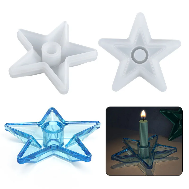 

Candles Holder Resin Mold Epoxy Casting Silicone Mold for Epoxy Resin DIY Star Candle Holder Wedding Party Home Decor