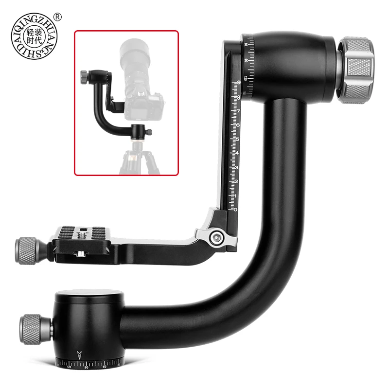 

QZSD Q55 Bird Watching Cantilever Tripod Head Large Len Universal Joint Panorama Camera Gimbal Tripod for Big Load Capacity 15kg