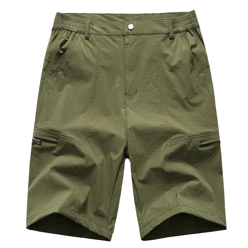 

Summer Quick Dry Stretch Cargo Men Multi-pocket Loose Breathable Outdoor Hiking Fishing Casual Sports Beach Shorts