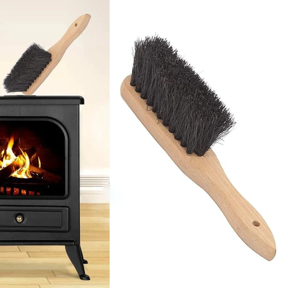 1PC Fireplace Brush Wooden Handle Brush Fireplace Fire Hearth House Cleaner Household Cleaning Tool 28cm