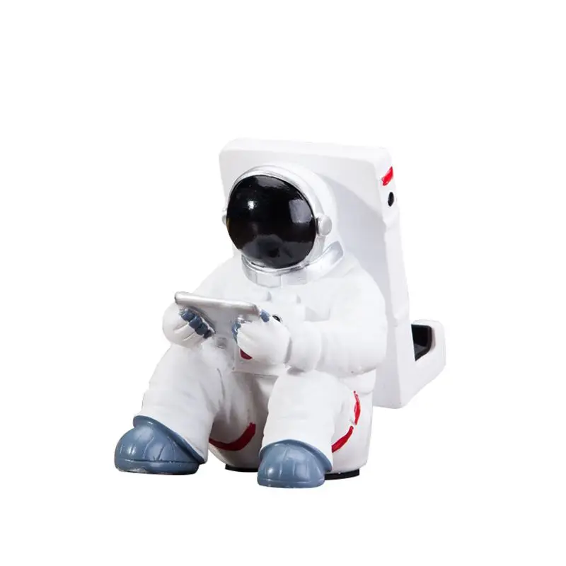 resin astronauts ornaments universal cell phone stand holder bracket gift toys home office desk decoration birthday космо