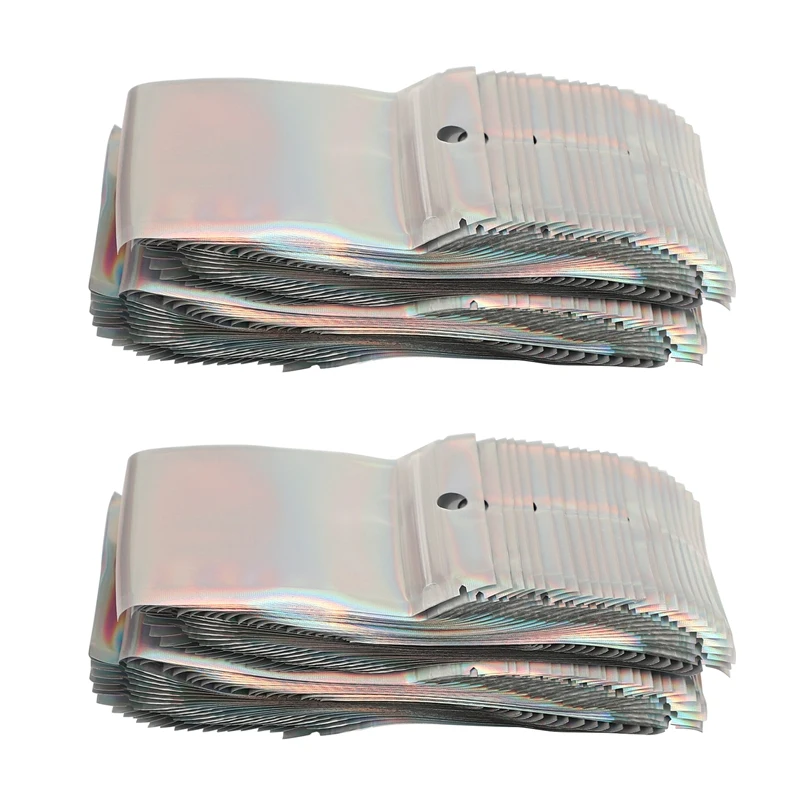 

400 Pieces Resealable Smell Proof Bags Foil Pouch Bag Flat Zipper Closure Bag (Holographic Color, 2.75 X 4 Inch)