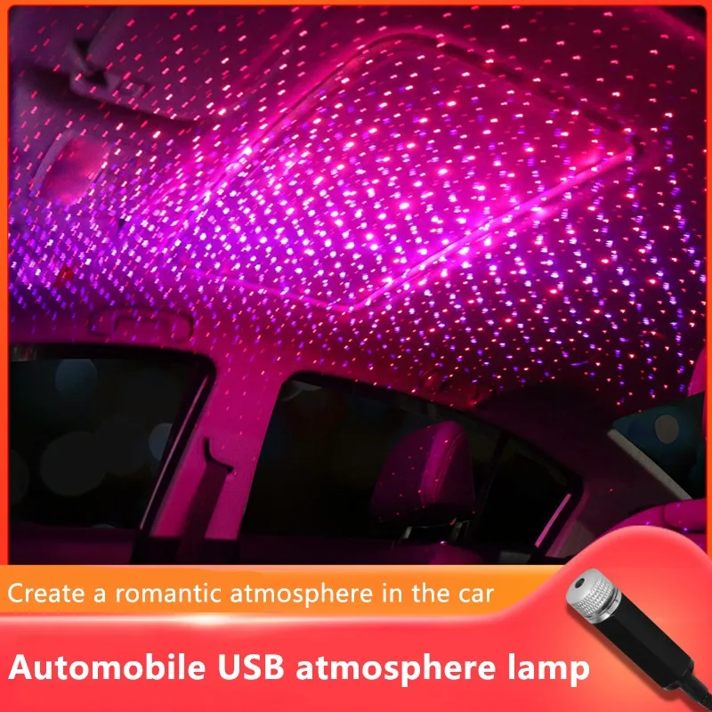 

2 шт. Романтический светодиодный ночник звездное небо 5 В USB Галактический Звездный проектор лампа для автомобиля на крышу комнаты Потолочный декор автомобильный внутренний свет