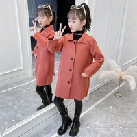 girls woolen coat jacket outwear 2022 cheap warm plus thicken spring autumn cotton%c2%a0overcoat high quality tops childrens clothes