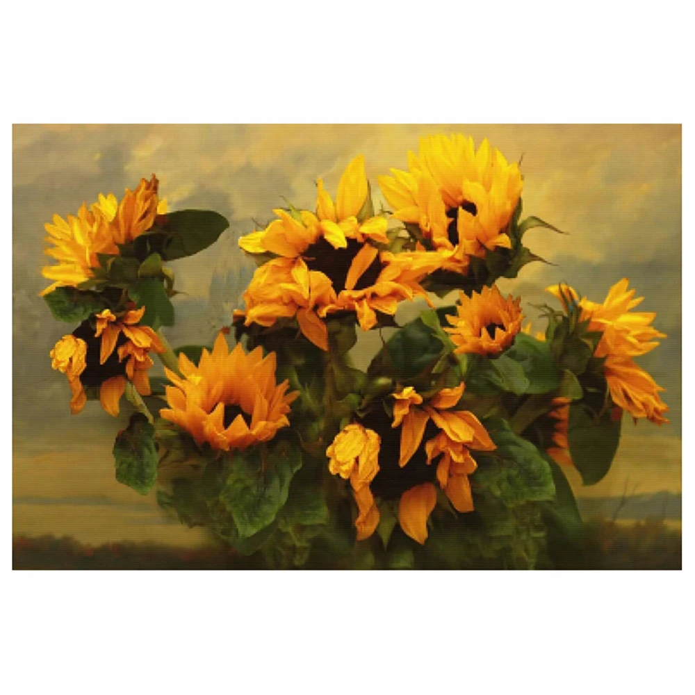 

Diamond sunflower bouquet diamond inlaid home decoration 5D DIY diamond embroidery art cross stitch decoration