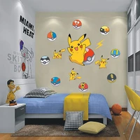anime pokemon figure pikachu pvc wall stickers decoration wallpaper for kids room kindergarten living room diy birthday gifts