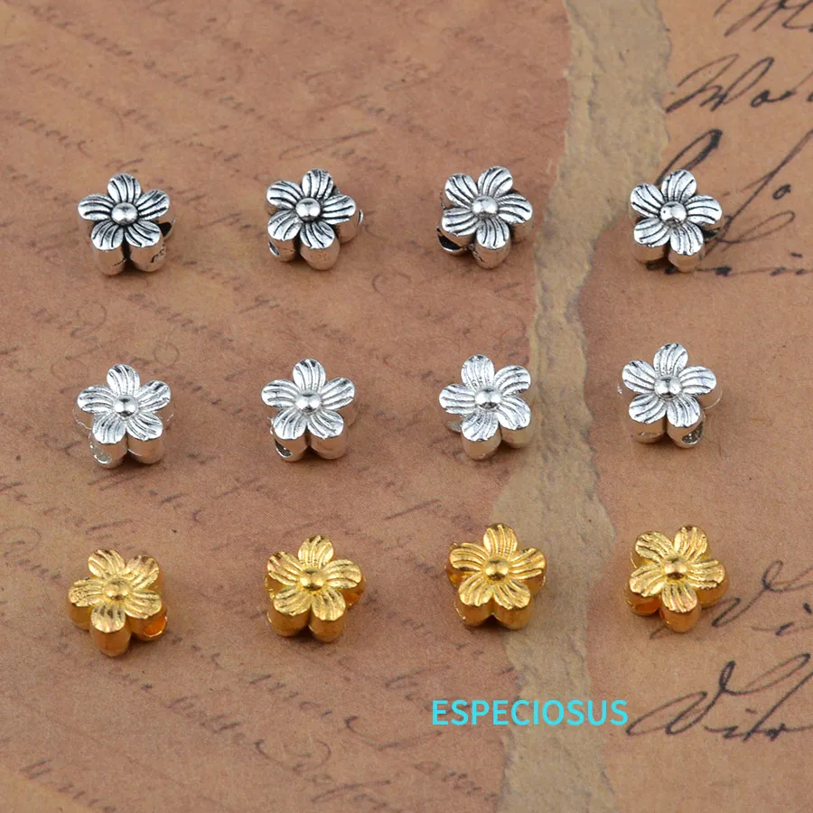 Позолоченные металлические бусины из сплава в форме цветка