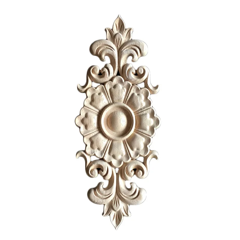 

Изысканная Классическая резиновая деревянная резная аппликация Ретро дверь в форме сердца длинная фигурка цветка миниатюрные украшения украшение для стола