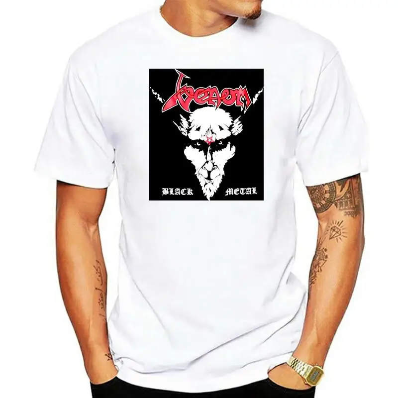 

Бесплатная доставка в тот же день, черная металлическая рубашка с Веном, модные футболки с короткими рукавами и принтом букв в стиле хип-хоп