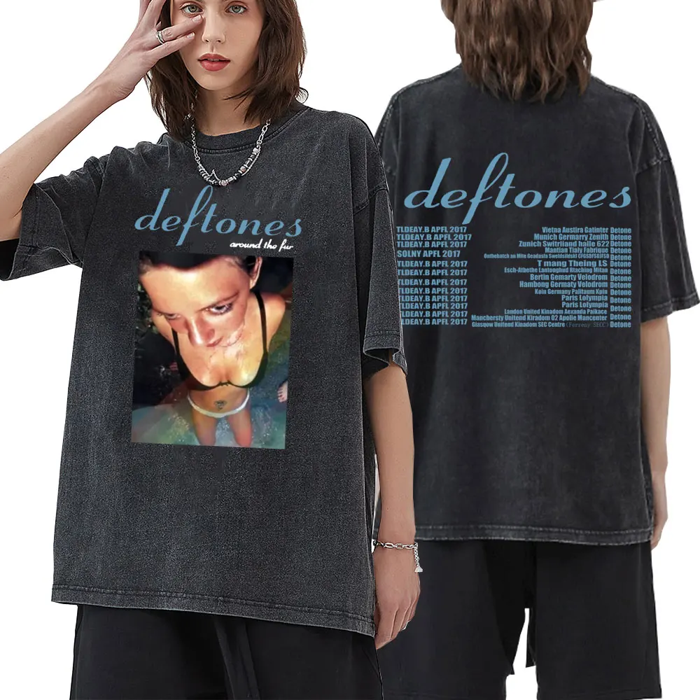 

Limited Edition Deftones Around The Fur Tour Band Concert T Shirt Male Vintage Oversized Tee Shirt for Unisex Streetwear T-shirt