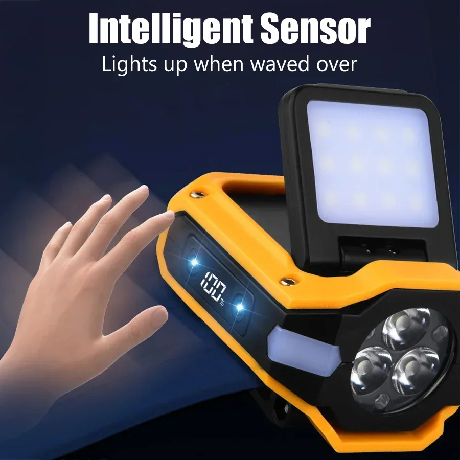 Светодиодный индукционный фонарик COB с зарядкой через USB многофункциональный