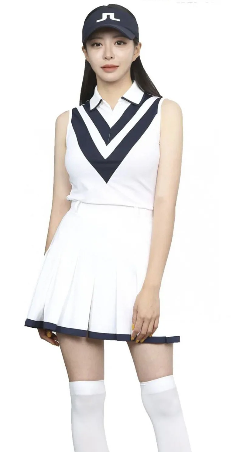 New Summer 2022 Golf Ladies Sleeveless Vest Outdoor sport casual Vest Navy style High quality cotton technology fabric