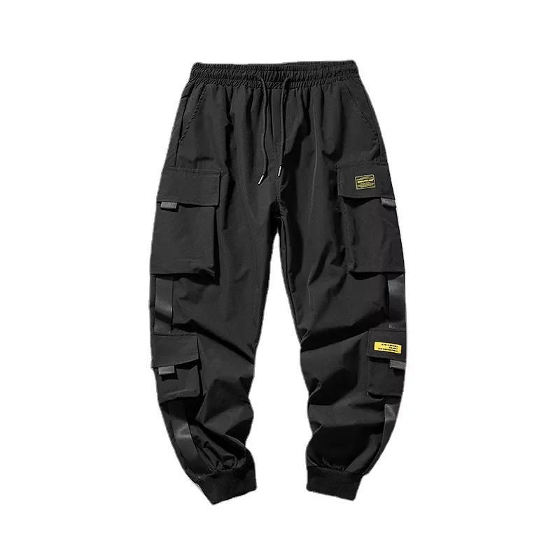 

2022NEW Cargo Pants Fashion Casual Hip Hop Pocket Trousers Male Loose Sweatpants Streetwear Ribbons Techwear Pants Jogging Pants