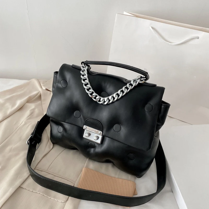 

2022 Luxury Brand Bags Retro Women's Shoulder Padded Quilted Bag Luxury Designer Handbag Shopper Bags Space Pad Cotton Handbag