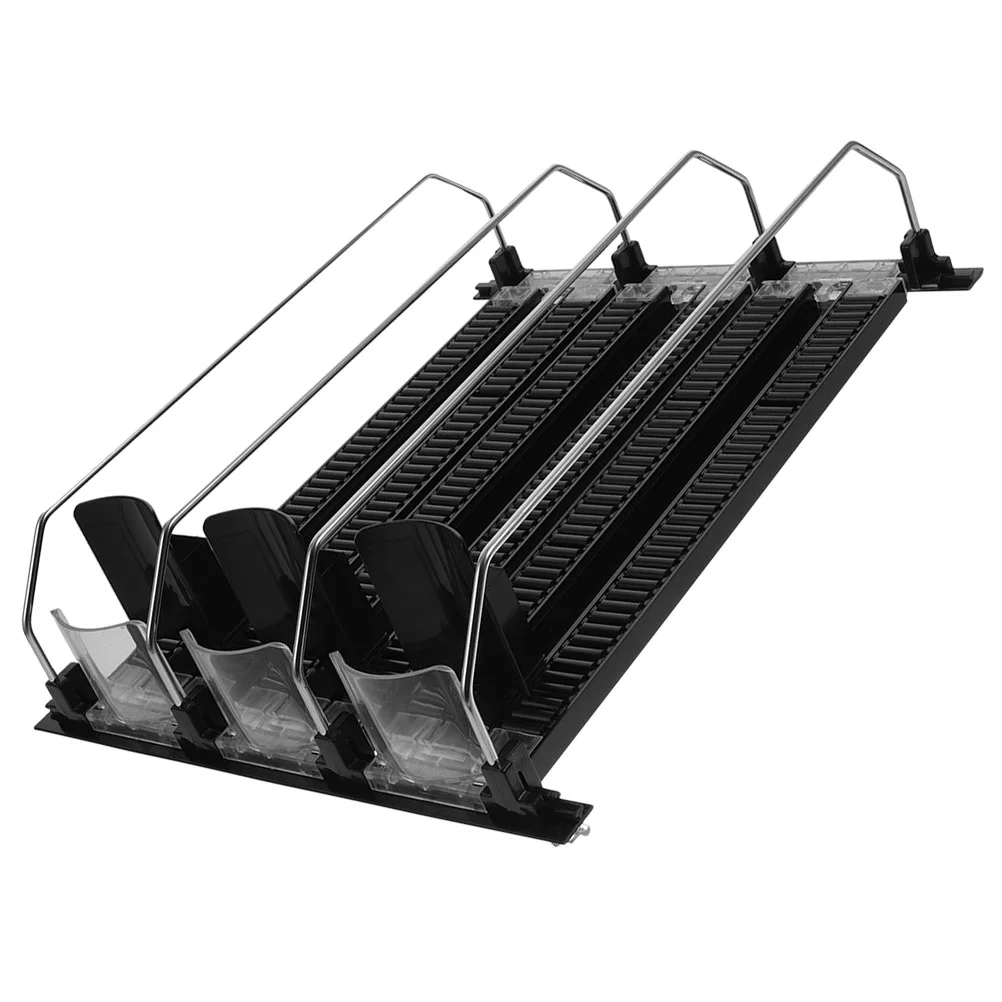 

3 Pcs Drink Pusher Slide Out Shelves Organizer Stainless Steel Bottle Sliding Self Pushing Refrigerator