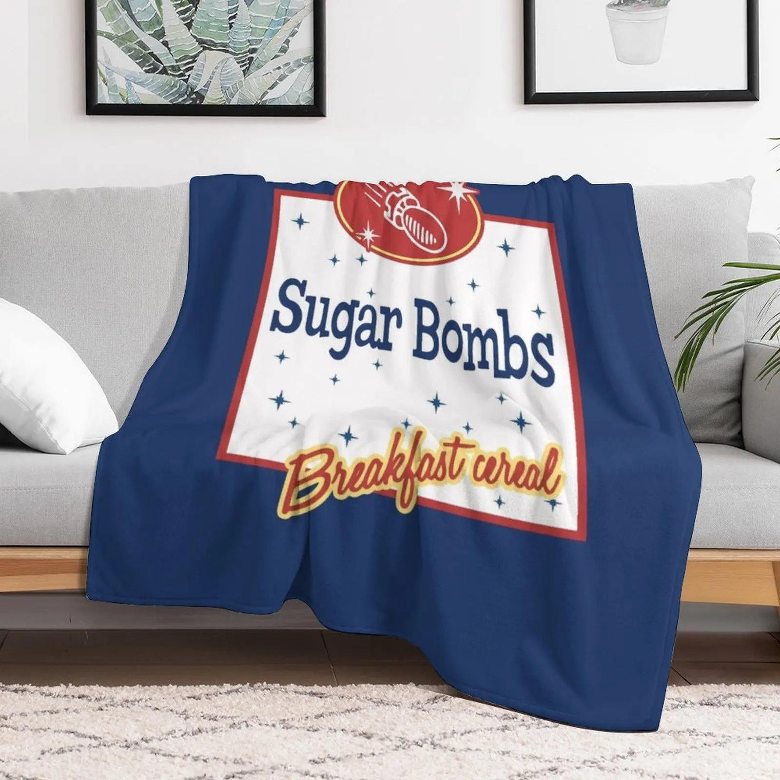 Декоративное одеяло с логотипом Sugar Bombs (полное) Декоративные диваны Забавный