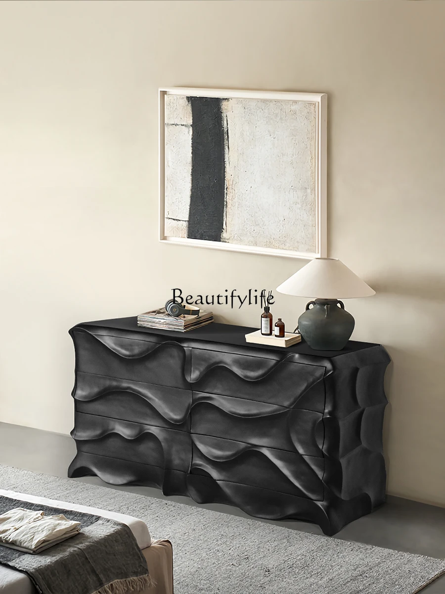 Шкаф из массива дерева Wabi Sansan с шестью ведрами черный настенный шкафчик для