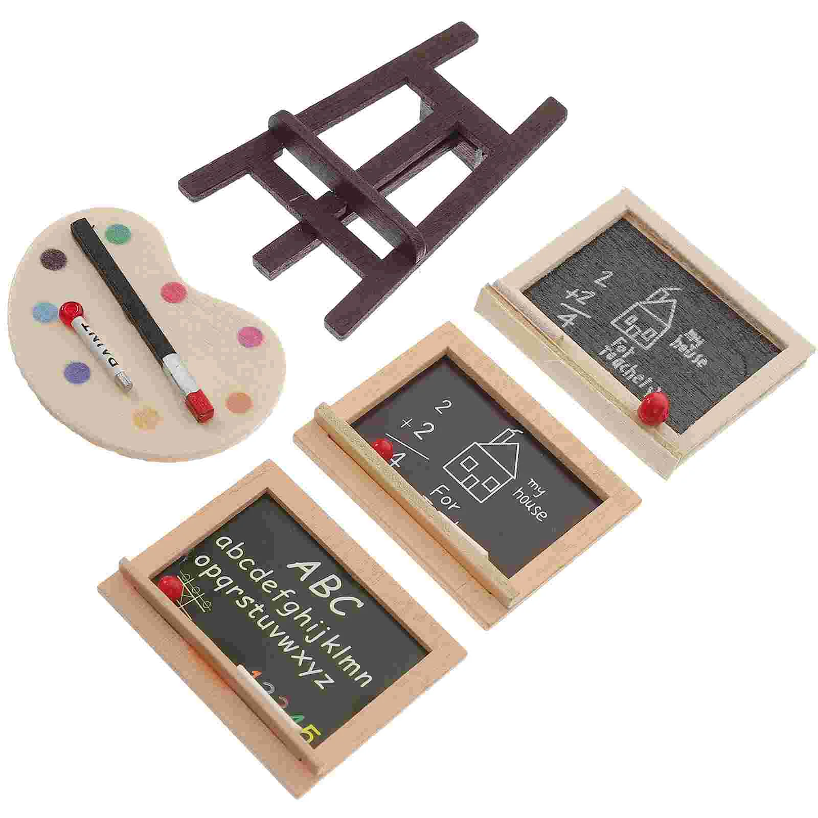 

Миниатюрный домик, маленькая доска, модель, инструмент для рисования, 4,5x4x0,7 см, восхитительный деревянный мольберт для письма для детей