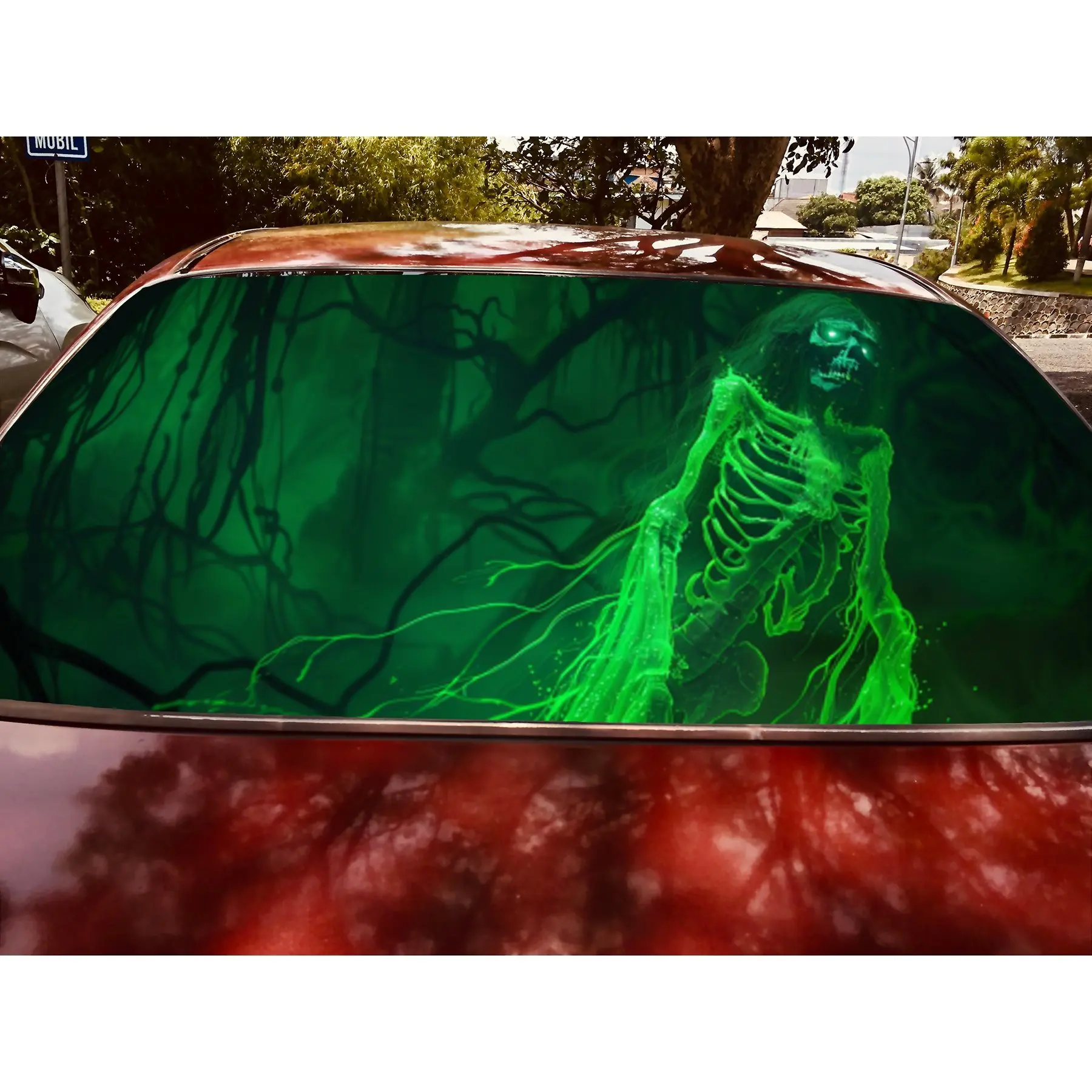 Виниловые обертывания на заднее окно автомобиля Green Forest с привидениями от Spectre, водонепроницаемые самоклеящиеся автомобильные виниловые обертывания, защита поверхности, Perso (art.: 3920d0f57dfbe) - 3920d0f57dfbe