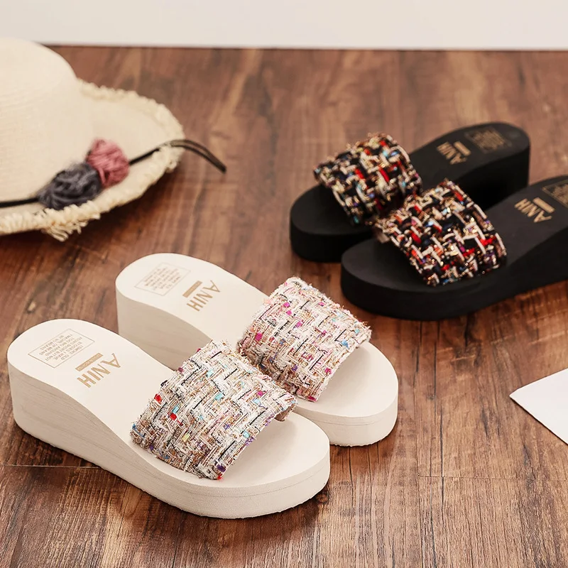 

2022 Fashion Wedge Sandals Women's Wedge Leisure Sandals Simple and Comfortable Flip-Flops Summer New 5cm Heel Slippers