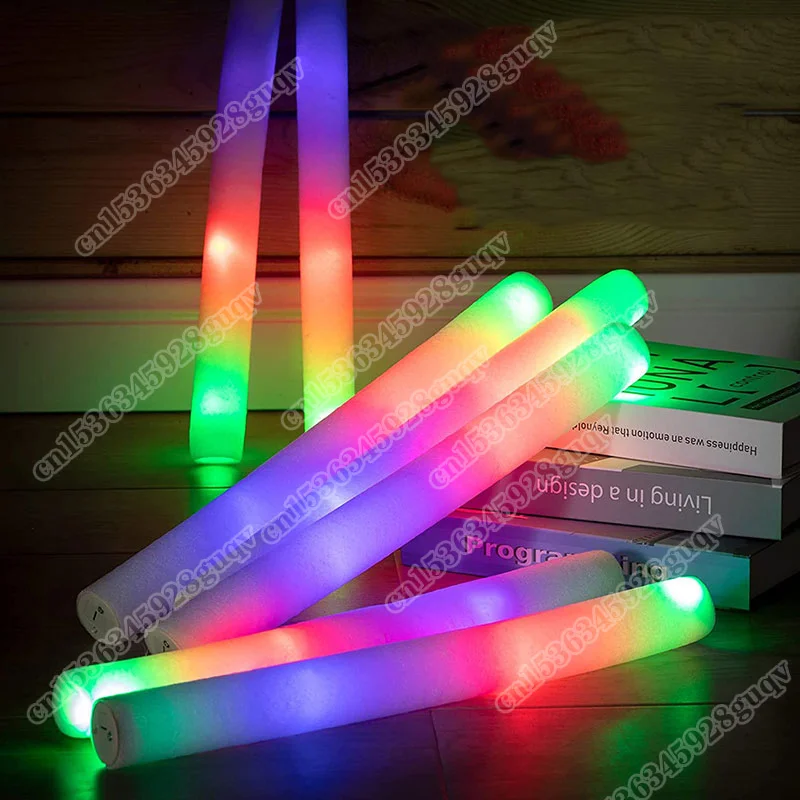 10/30/50/60Pcs/Lot Glow Sticks Bulk Colorful LED Foam Stick Glow Sticks Cheer Tube RGB LED Glow in the Dark Light for Party