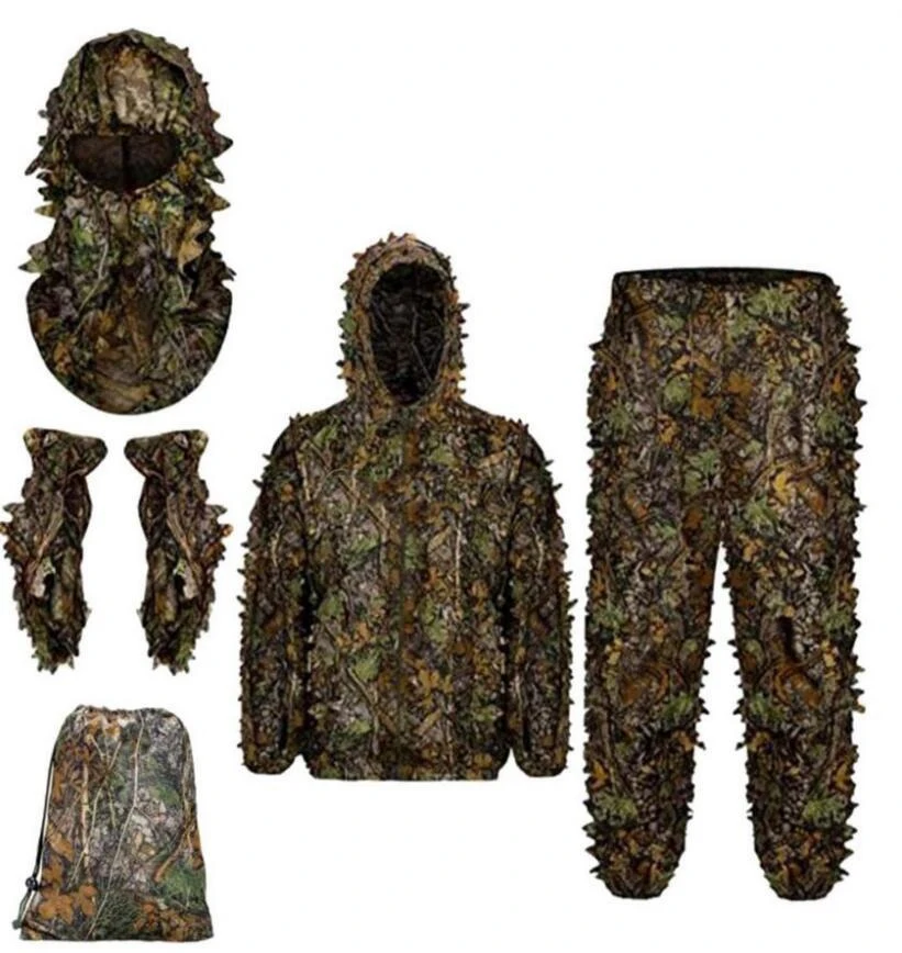 Костюм для мужчин женщин и детей 3D листья бионический камуфляж охотничья одежда