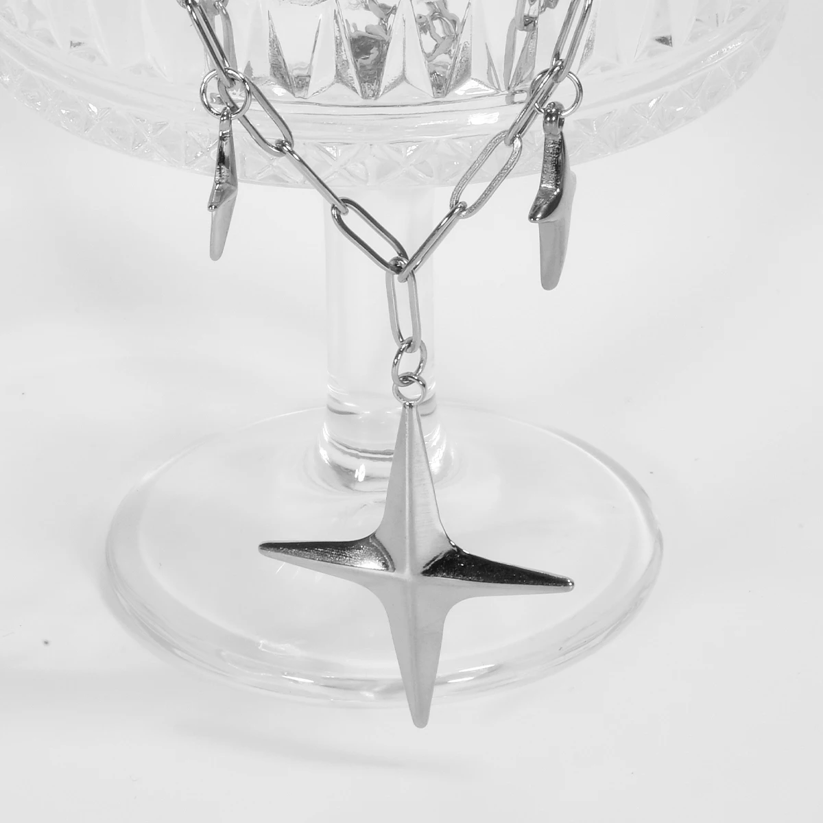 1 шт. ожерелье из нержавеющей стали с двойными блестящими звездами колье