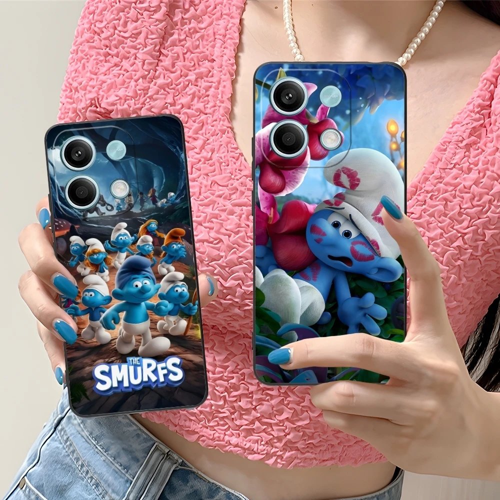 Smurfs Smurfette Smart Mobile Cell Phone Case for Xiaomi Redmi Note 13 12 11 10 9 8 7 6 S A Pro Lite Plus 5G Black Cover Shell