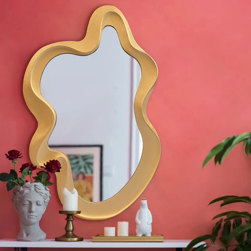 

Bathroom Vintage Wall Mirror Art Vanity Korean Style Wall Mirror Aesthetic Nordic Wand Dekorationen Decoration Aesthetic