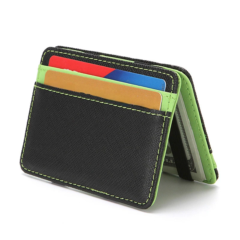 

Ultra Thin PU Leather Women Men Magic Wallets Mini Small Coin Purses Portable Short Business Credit Card Holder Clutch Bag Case