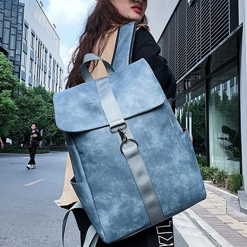 

Fashion Men Women Large Capacity Bag Ladies Male Leather Travel Backpack Female College Bags Girl Boy School Backpack Trendy New
