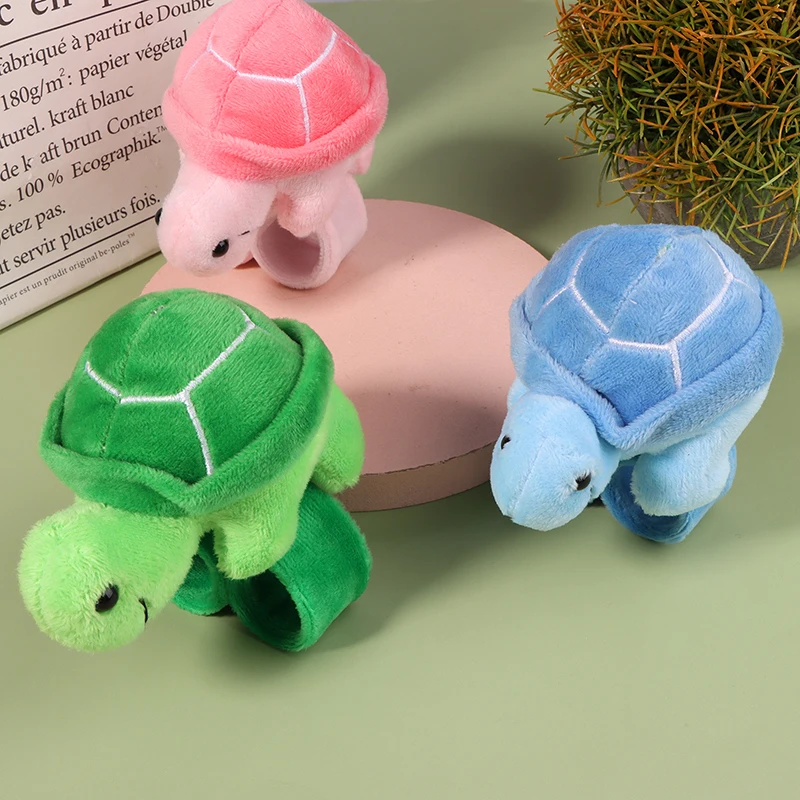 

Lovely Cartoon Plush Tortoise Doll Wristband Turtle Slap Bracelet Slap Rings Slap Band Toy For Kids Birthday Gifts