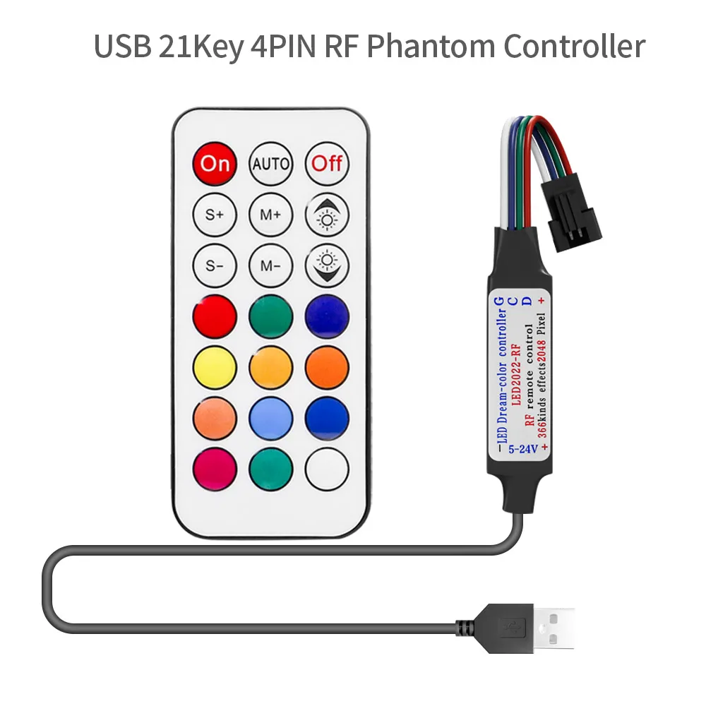 

RGB-контроллер WS2813/WS2815 14/17 клавиш с пультом