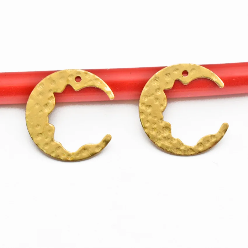 

WZNB 10Pcs Charms for Jewelry Making Hammered Crescent Moon Pendant Diy Witchy Drop Earring Necklace Accessories Supplies