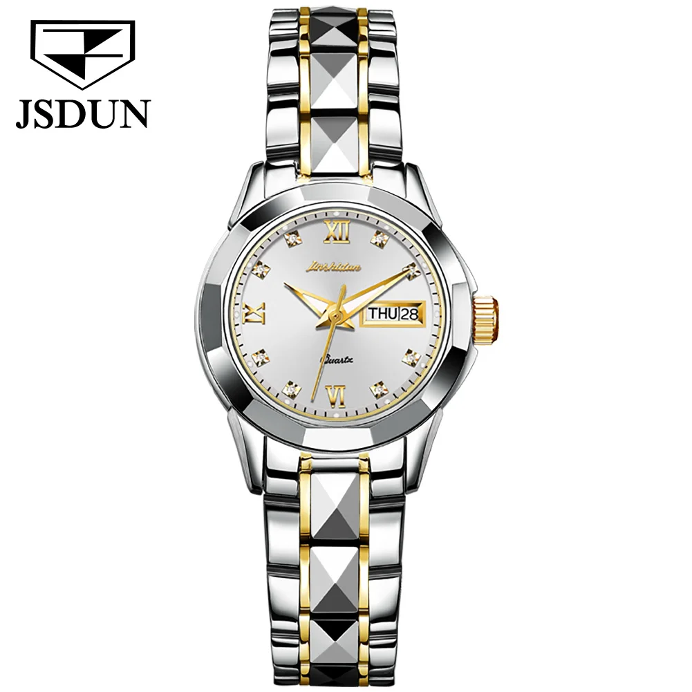 JSDUN TOP Brand Watch for Women Swiss Movement High Quality Tungsten Strap Sapphire Mirror Waterproof Women Watch reloj bayan