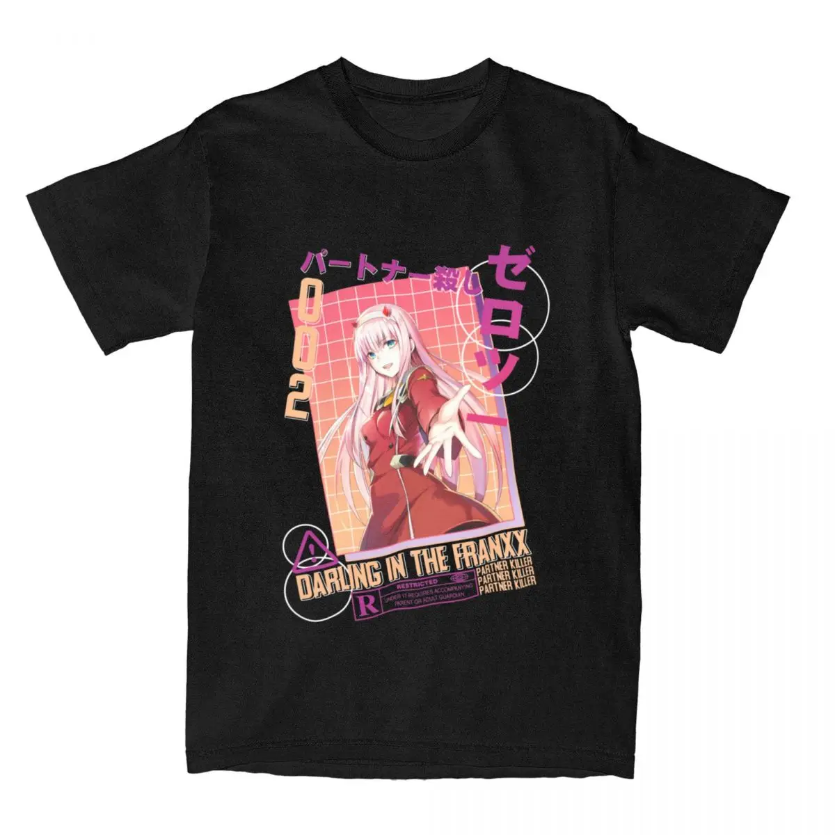 

Humor Zero Two T-Shirt Men Crew Neck Cotton T Shirts Perfect Gift Darling in The Franxx Short Sleeve Tee Shirt Classic Clothing