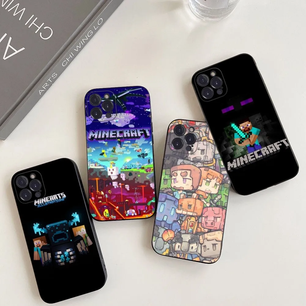 

Game Mine And C-Crafts Phone Case For iPhone 14 13 12 Mini 11 Pro XS Max X XR SE 6 7 8 Plus Soft Silicone Cover