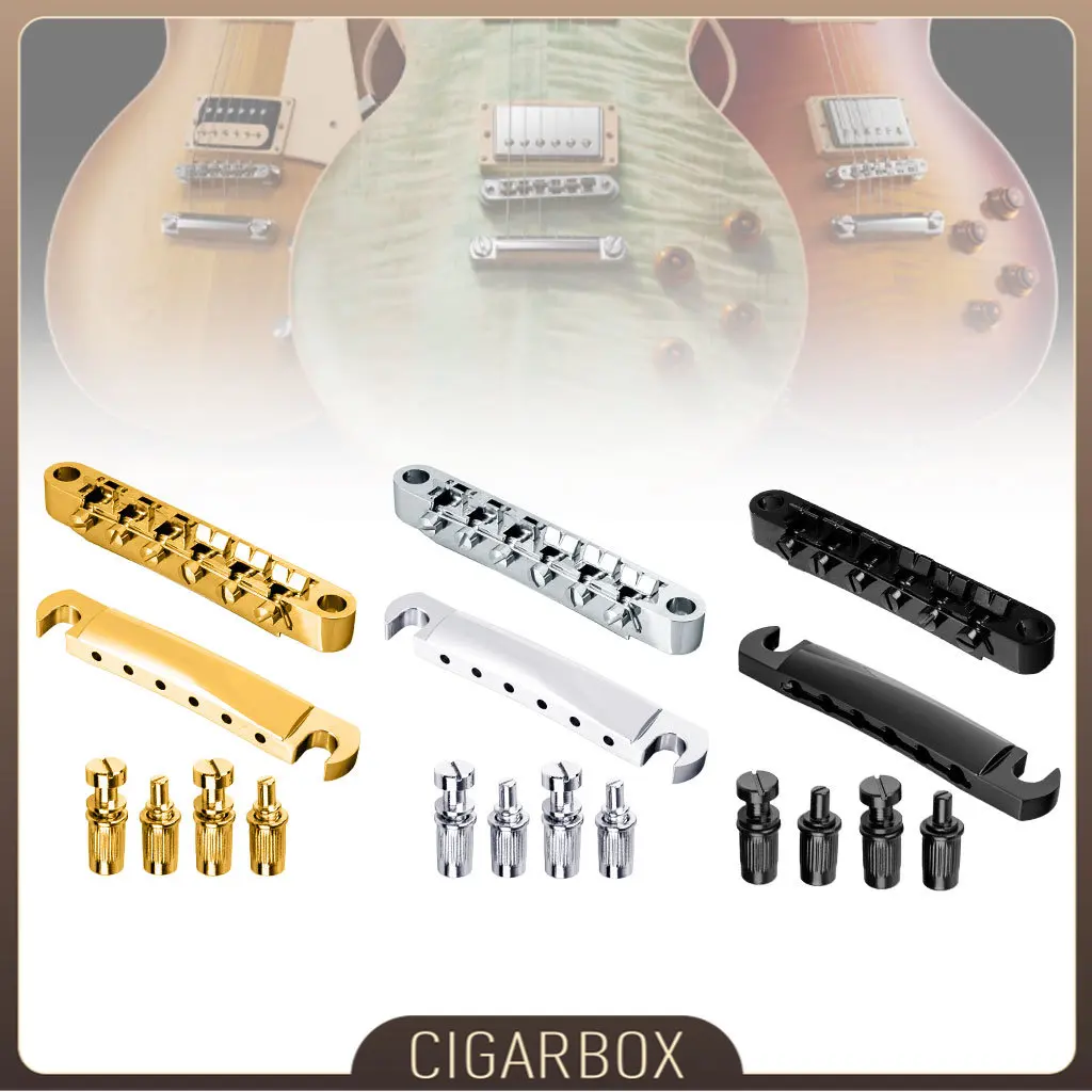 

Guyker Tune-O-Matic Roller Saddle Guitar Bridge For LP SG 6 String Guitars Electric Guitar 1 Set of 6 Strings Guitar