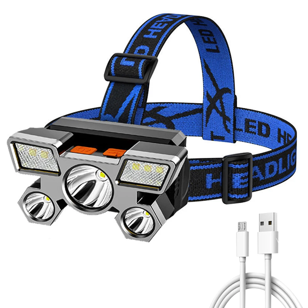 

350LM COB LED Headlamp 1200mAh Waterproof USB Rechargeable Head Light Headlight Torch for Outdoor Night Fishing Hiking Lighting