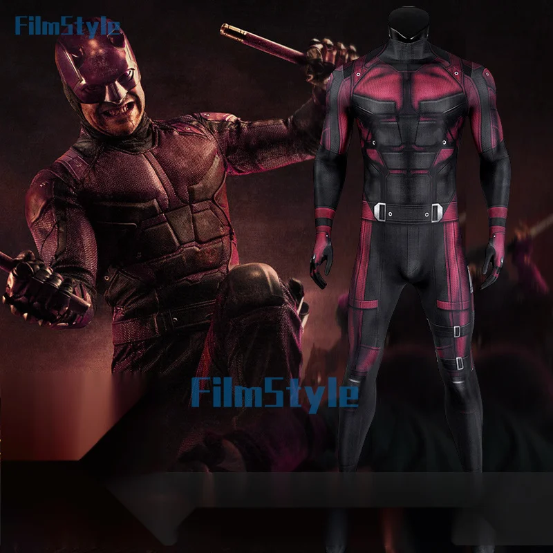 Женский костюм для косплея Daredevil супергероя из спандекса с 3D принтом на Хэллоуин