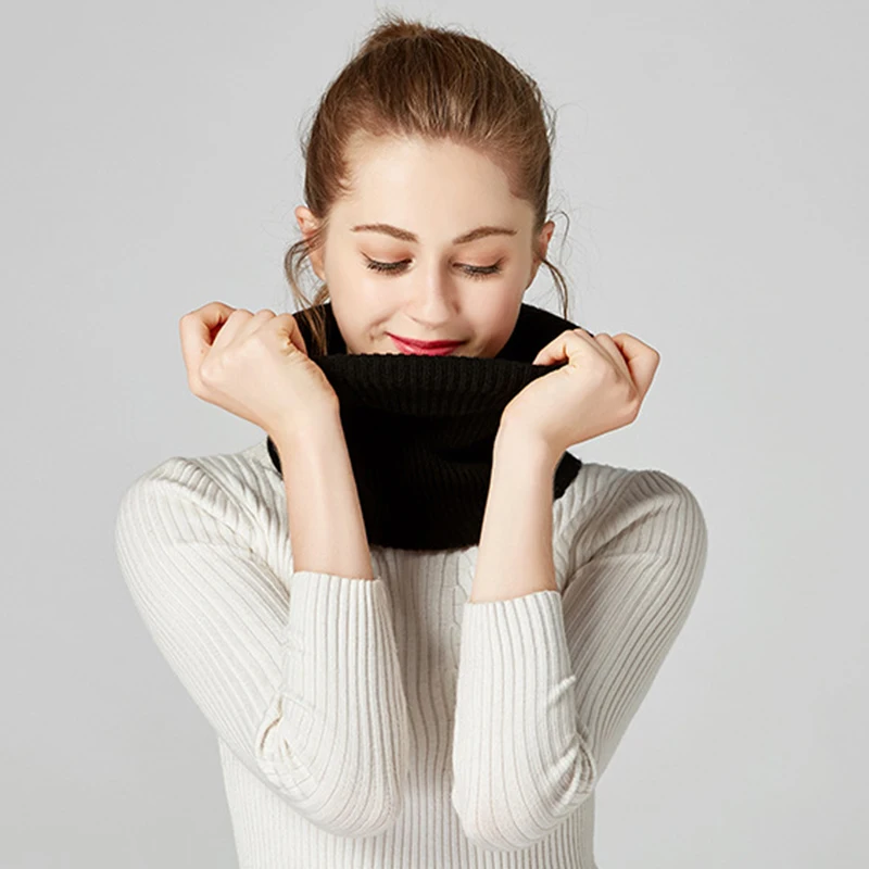 

Autumn Winter Cashmere Neck Sleeve Men Women Cervical Spine False Collar Thickened Warm Wool Thread Knitted Neck Scarf Pullover