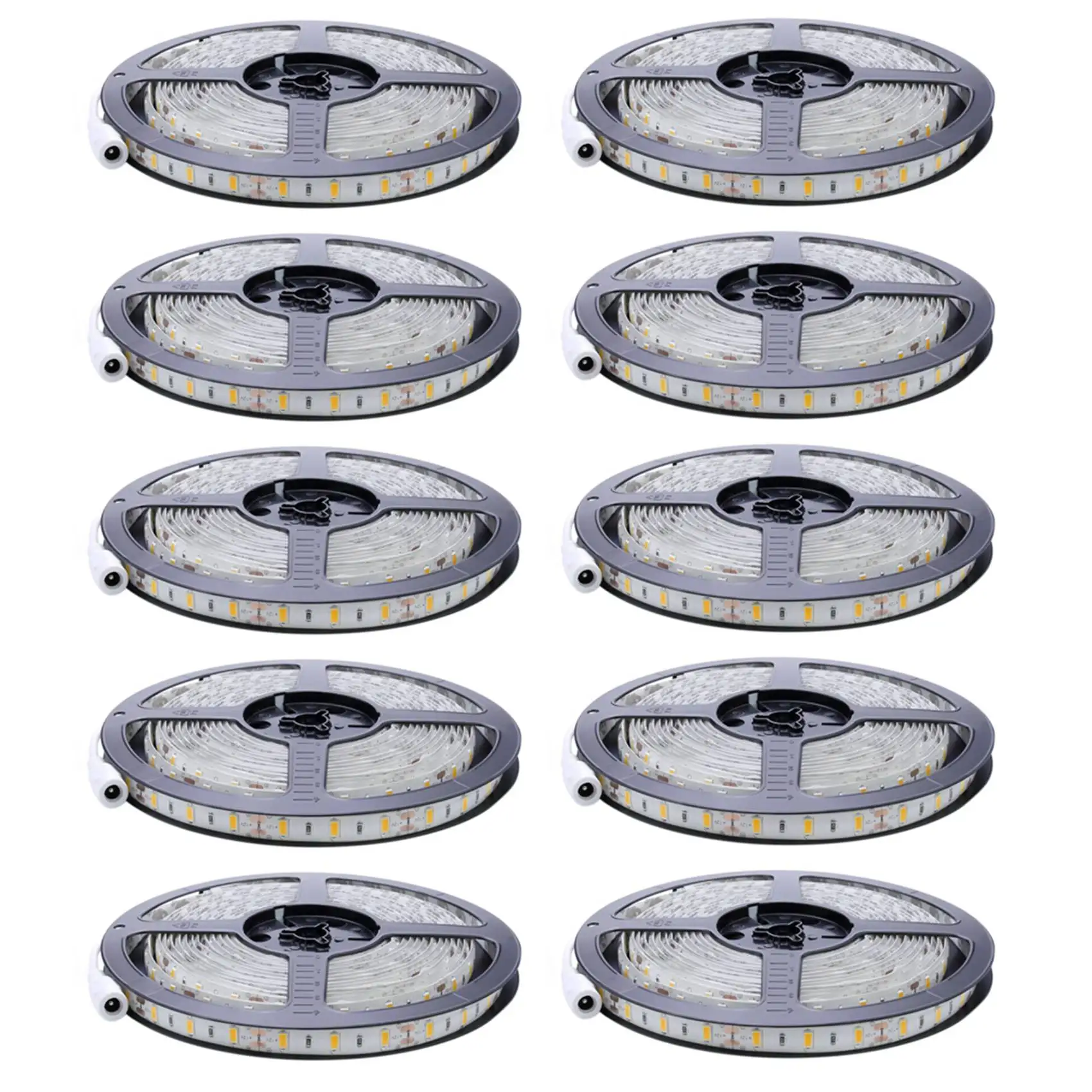 

10X Flexible 5M DC 12V 36W SMD 2835X300 LEDs IP20 Warm White(3000K) LED Strip Band Lights