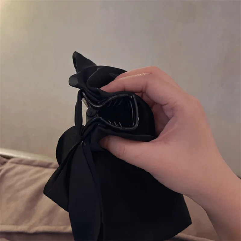 Черные красные банты зажим для волос на затылке высокий хвост аксессуар верхняя