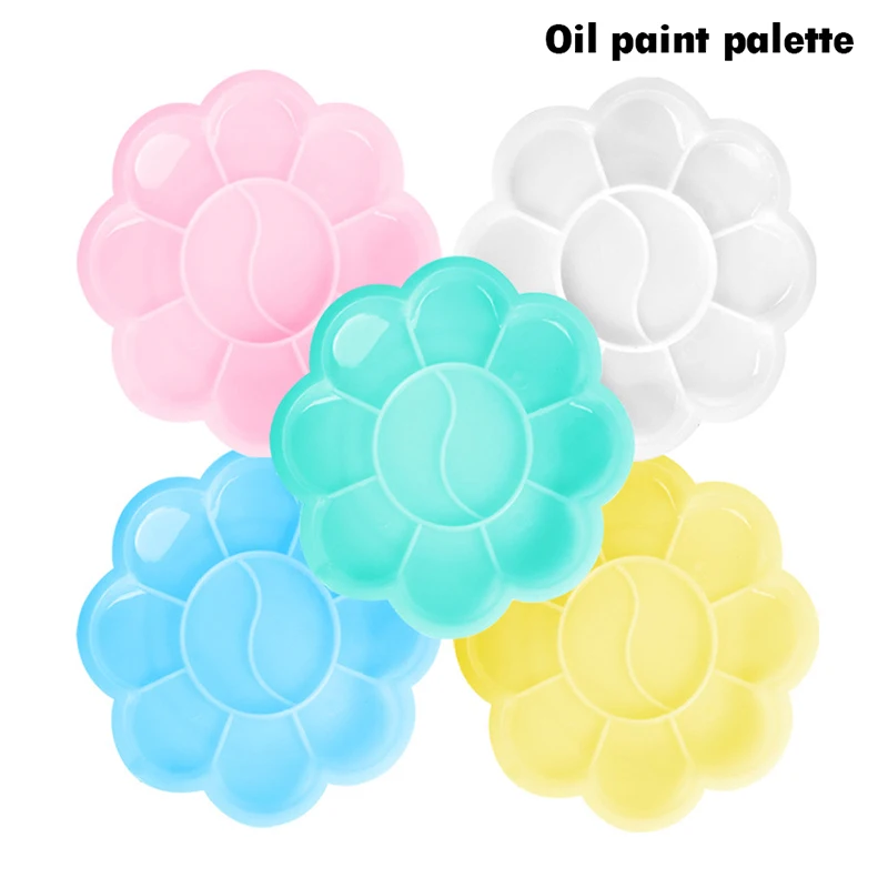 

10PCS Oil Paint Palette Plum-shaped Paint Tray Student Art Hand Graffiti Diy Oil Paint Container Art Paint Box DIY Graffiti
