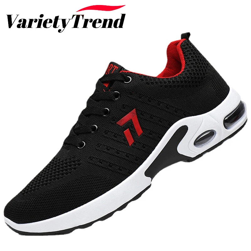

Men Sneaker 2022 Spring Fashion Flyknit Breathable Lace-Up Mesh Shoes Light Non-Slip Wear-Resistant Air Cushion Casual Shoes