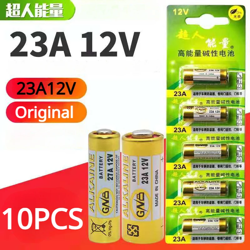 10 шт., щелочные батареи A23 23A12V 23GA A23S E23A EL12 MN21 MS21 V23GA L1028 GP23A LRV08 для пульта дистанционного управления, дверной звонок, сухая батарея