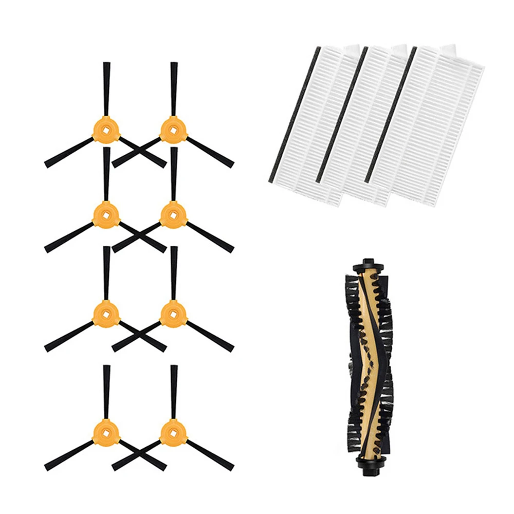 

1pc Main Brush Roller+ 3pcs Filter Screen +8pcs Side Brush Set for Ecovacs N79S/ DN620/ 500 Robot Vacuum Accessories