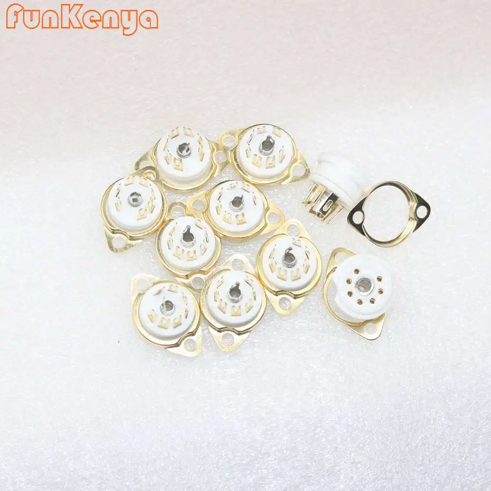 10 шт в упаковке новая 7pin трубки GZC7-F GZC7-F-G розетки Керамика база 6J1 6J3 6J4 6J5 6Z4 EAA91 EC92 6A2