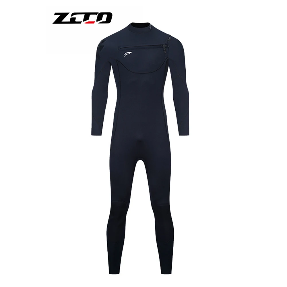 3mm men's Horizontal ZippeRed Long Sleeved Pants, Adult Cold Resistant Diving Snorkeling Surfing Swimwear Wet Suit